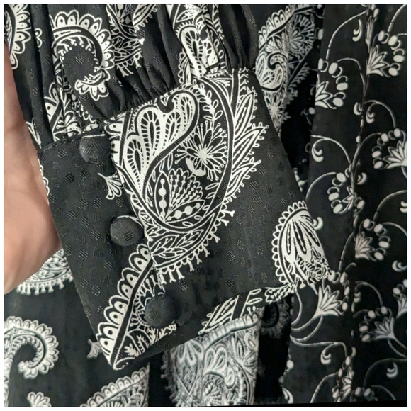 Ted Baker Baylei V-neck Paisley-print Crepe Midi Dress In Black - Picture 6 of 9